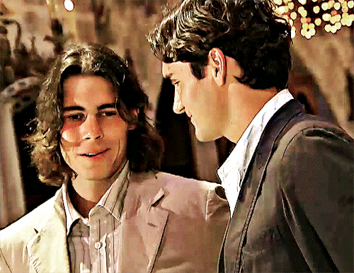 Rafael Nadal And Roger Federer During A Promotion Event At The Cathedral Of Santa Maria Of Palma Ahead