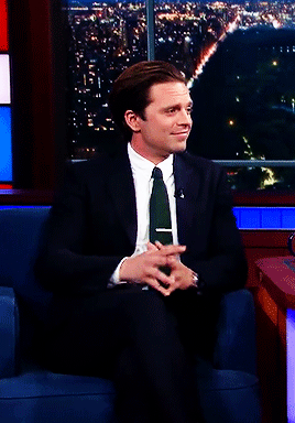 dailystan:   Sebastian on The Late Show with Stephen Colbert. May 3, 2016.  