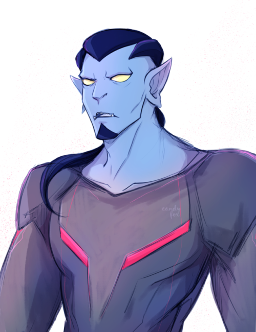 candyfoxdraws:My favorite blue gentleman, slightly pissed off as usual