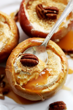 fullcravings:  Cheesecake Stuffed Baked Apples