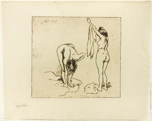 Two Women Drying Themselves, Suzanne Valadon, 1896, Art Institute of Chicago: Prints and DrawingsGif