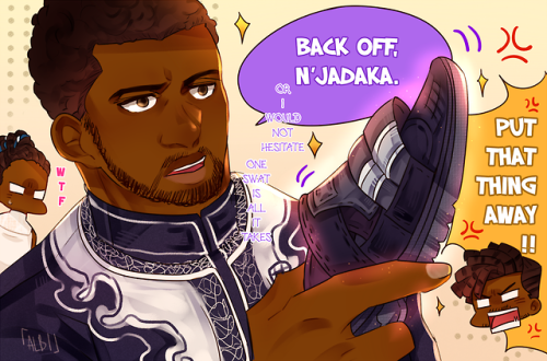 drenched-in-sunlight:  i genuinely think T’Challa would have won from the start if he’d used the sandals