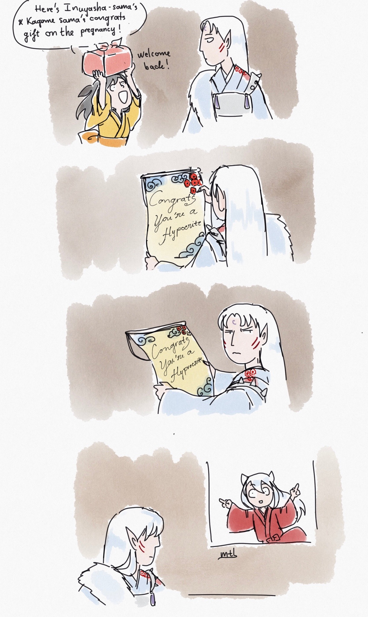 justshipsandstuff:Sesshomaru should’ve thought twice before opening his big mouth