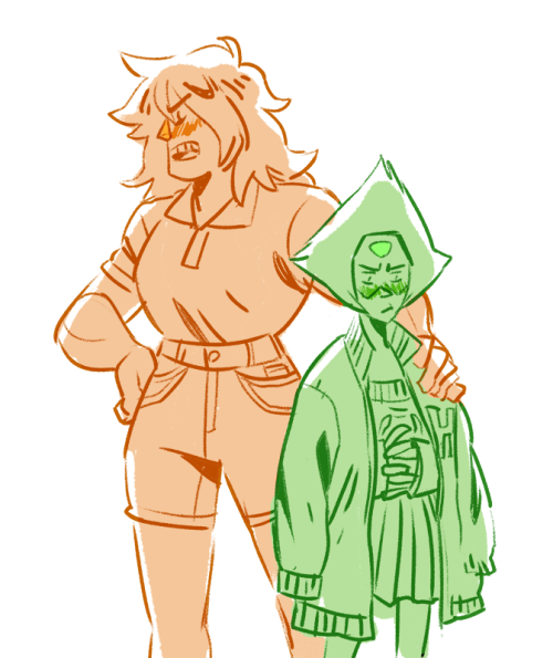 angerliz:jock/nerd gem high school au, b/c apparently this is who i am now(my fave part of their designs is they’re always wearing mom jeans)these two~ <3