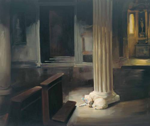 Dog in God House   -  Eric Fischl  1997America b.1948-Oil on Linen55 x 65 inches (140 x 165 cm.)