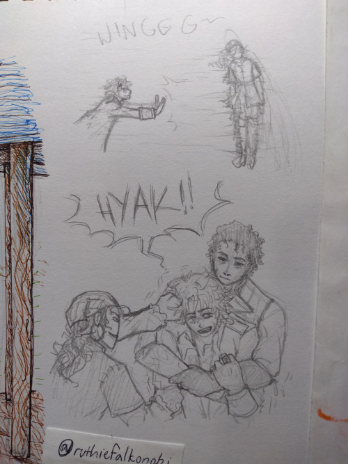 Ok, ok, these are the last recent sketches. XD1. Captains bullying each other, just a normal day, re