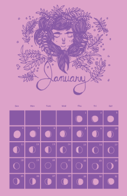 akshully:  This will end up being lavender on hot pink, but here’s a peek at the mini witch calendar I’m working on this week.  