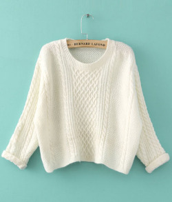 stylelist-tidebuy:  Multi Color Candy Color Half Sleeve Short Sweater