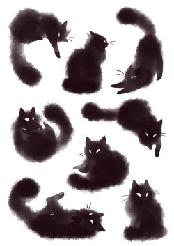 rozenn-blog: Bunch of kitties ♥  I’ll probably make a set of stickers with thoses (•v• )/   