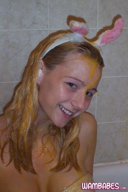 wampicsandgifs:Pattycake as the Easter Bunny for WamBabes.com Post 3 of 4