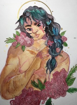 roswelltxt: drew mags n flowers! ill figure out watercolour soon i recorded my process which u can see over here!! also im probably gonna end up throwing this away so if you like, want it, to have and to hold, send me an ask and i will give it to u for