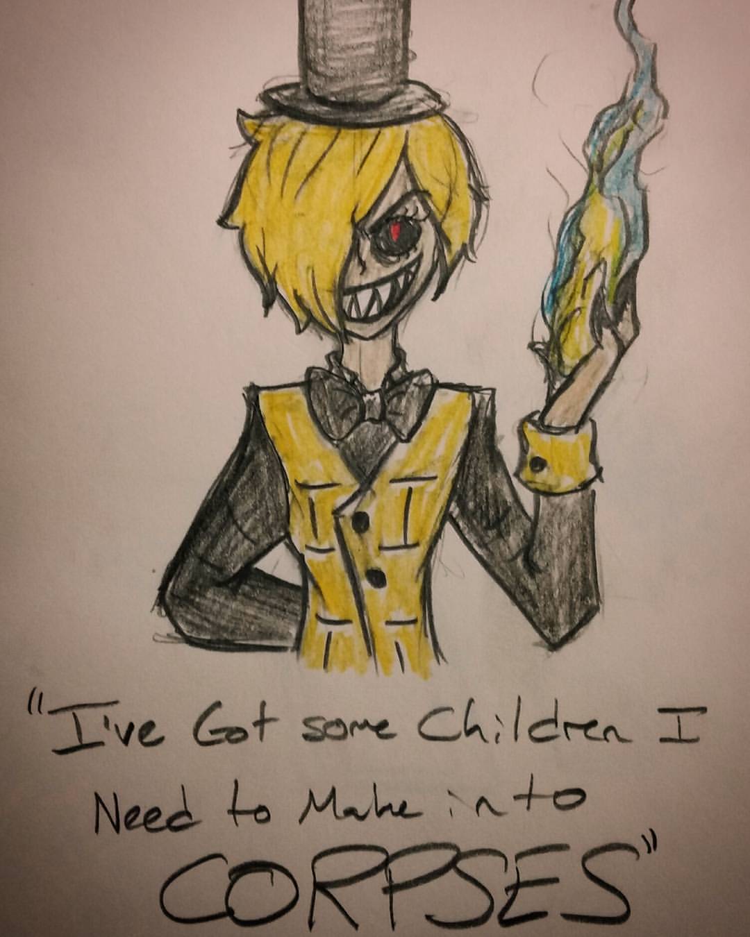 Humanized Bill Cipher from Gravity Falls. I don&rsquo;t really watch Gravity