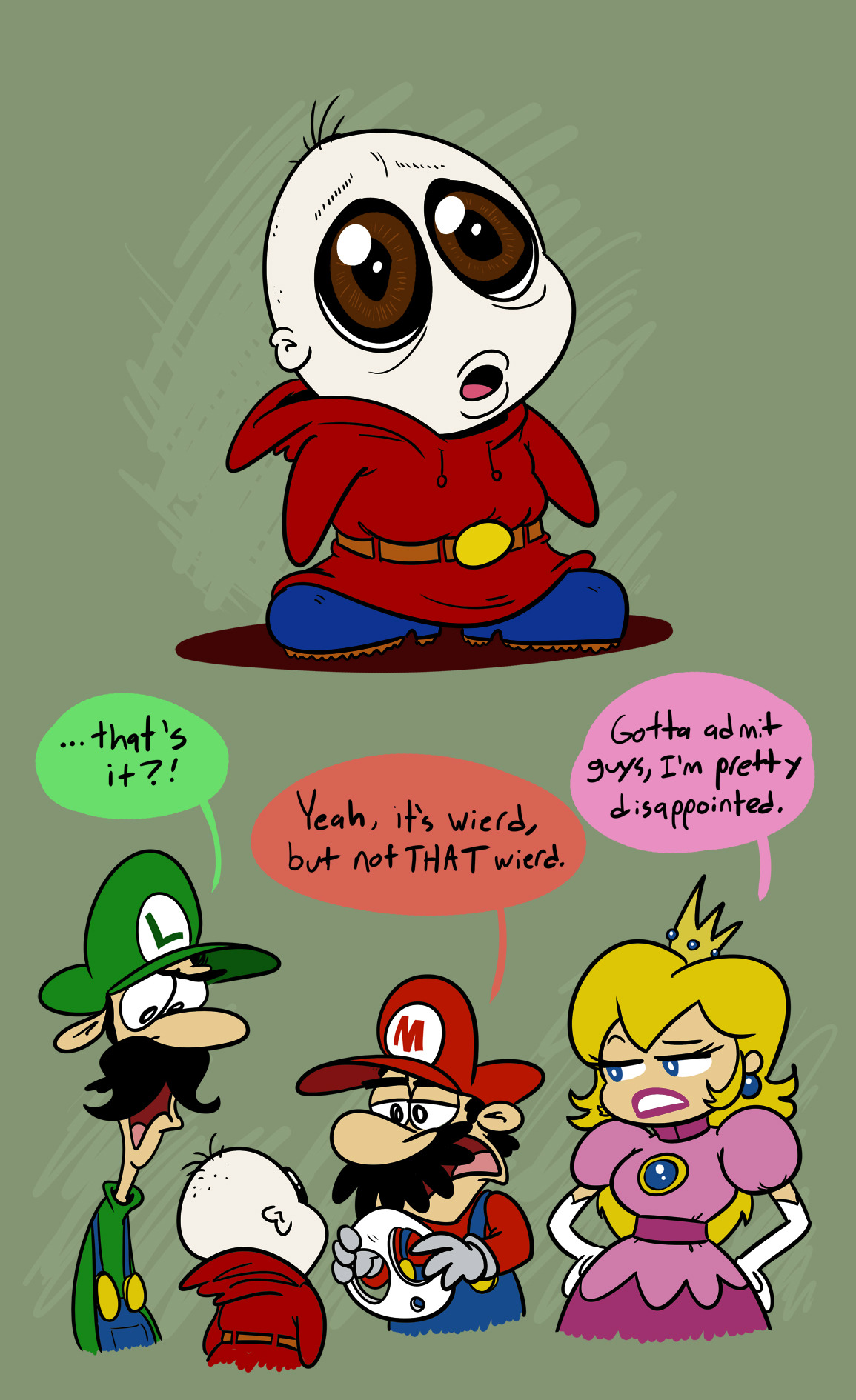 The Joke is Fat — I was doodling a Shy Guy without a mask on, and...