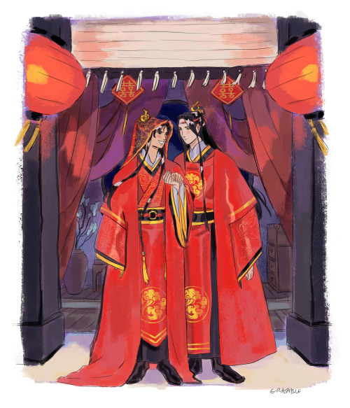 blackeraser: I’m allowed 2 - 3 hours of self indulgence speedpainting for the wangxian week !!