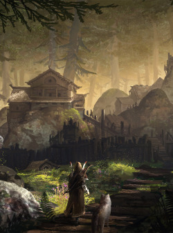 fantasyartwatch:  Forest Village by Veli Nystrom 