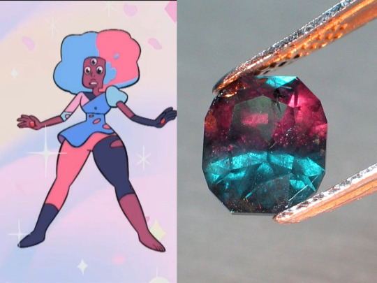 devilsduality:  girl-lookatthatfandom:  After doing a bit of research I’ve realised something about Garnet’s three deisigns and colour palletes… Garnet’s different colour schemes match some of the different types of garnet   First off, the first