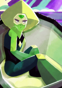 hixxiart:  Lighting and composition practice. I’m still not there yet, but I feel I  am making progress. I am super excited for the direction Peridot is  being taken in the show! She’s my favourite.Maybe this is a bit too dark and grungy idk. 