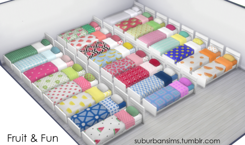 Sims 4 Base Game Recolor: “Fruit & Fun” by SuburbanSimsHere’s my second CC. This is a base game 