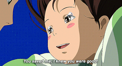 filmgifs:Haku, listen. I just remembered something from a long time ago. I think it may help you. Once, when I was little, I dropped my shoe into a river. And when I tried to get it back, I fell in. I thought I’d drown, but the water carried me to shore.