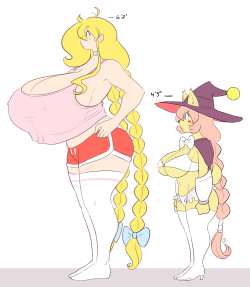 theycallhimcake:  Tallest and shortest characters in the roster next to each other, and they just so happen to have similar design elements. nice goin, me eh, whatevs, they cute 