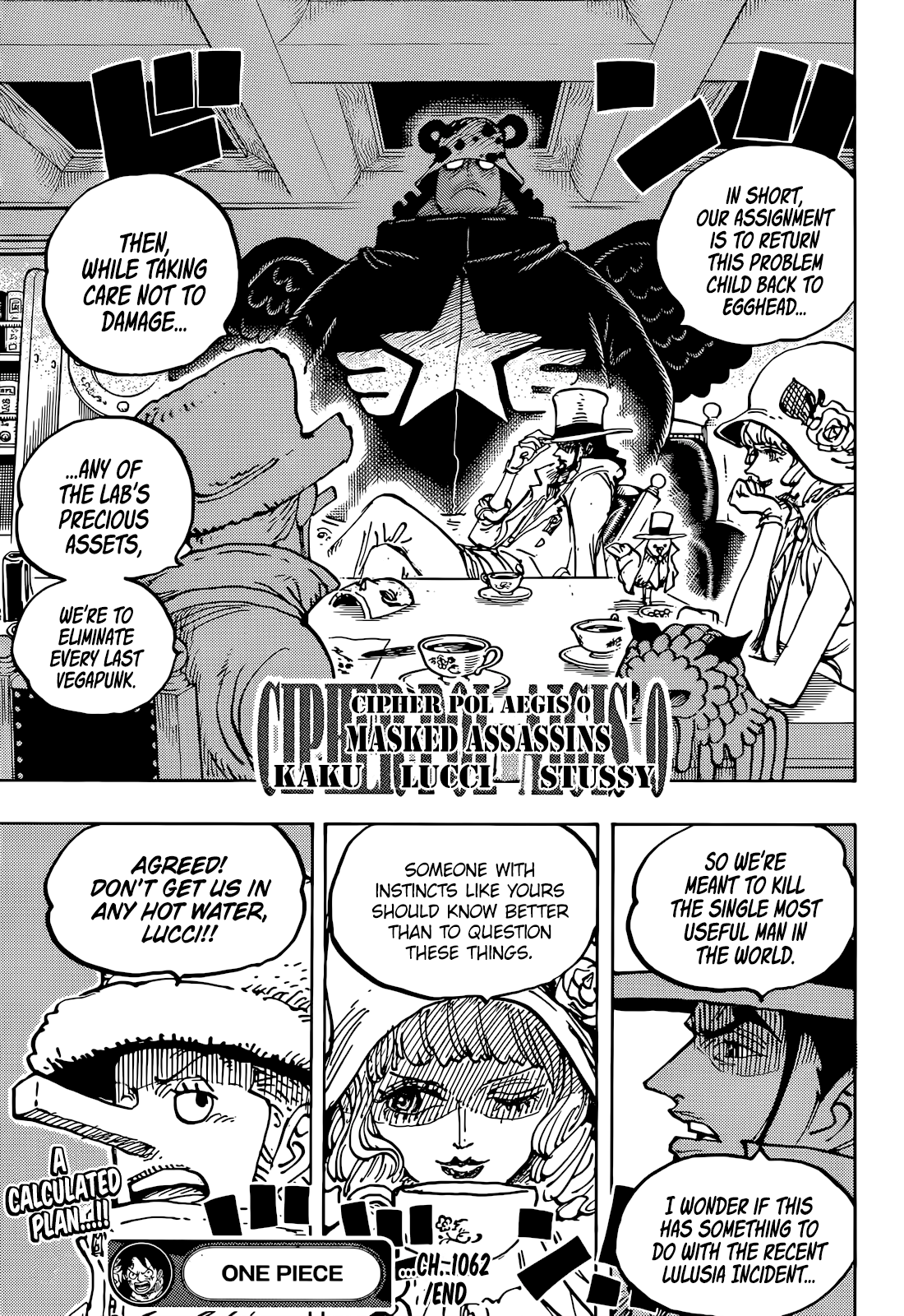 One piece chapter 1062 spoiler: Dr vegapunk vs cp0?? 