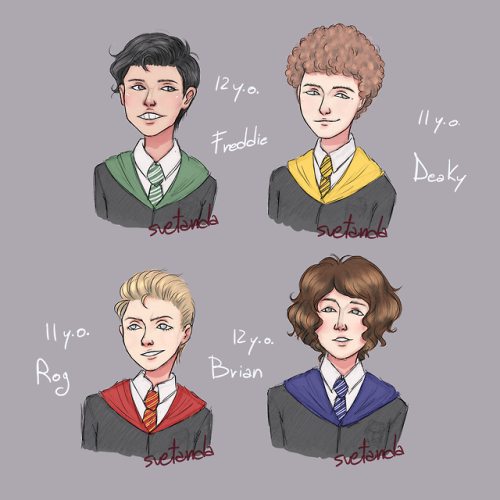 More Hogwarts AU for Queen! This time I made sheets with them as 1st and 2nd year students. I only d
