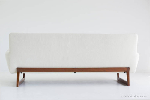 Jens Risom, Sofa, 1960-70. Teak, Cato fabric. Jens Risom Design. 1stdibs