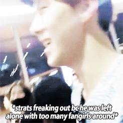ztaohs:  sehun was left walking alone in the back with too many fangirls around him