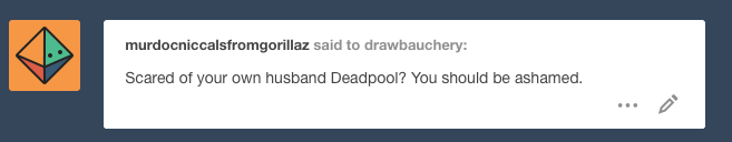 when you try to slander your husband for being a creepy spider but he calls you cute