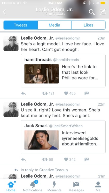 auronburr:My aesthetic is Leslie violently fangirling over the Hamilton women 