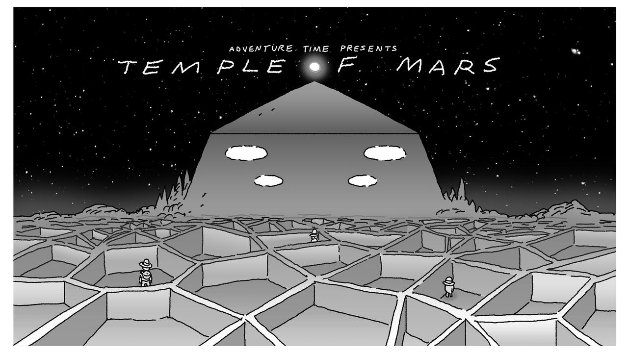 Temple of Mars - title carddesigned by Steve Wolfhardpainted by Benjamin Anderspremieres