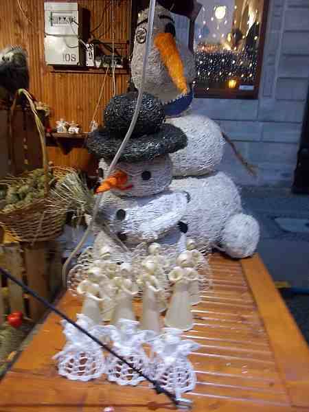 Some merchandise offered for sale during Christmas market in Wroclaw, Poland.