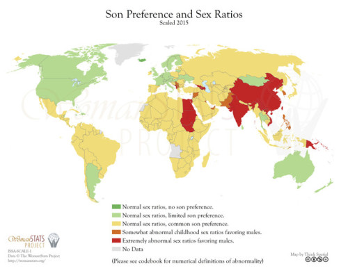 puttingherinhistory: idhren:cryptobotanical:invaderxan:mapsontheweb:Son preference and Sex Ratios. N