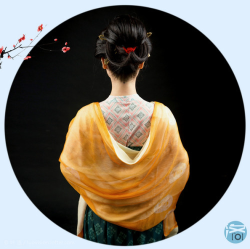 hanfugallery: Traditional Chinese fashion in Tang dynasty style | Photo by 叶洛 | Love her hair and dr