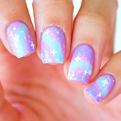 Pastel Galaxy Nails