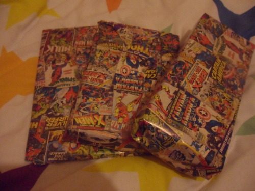 sexloveandnerdystuff:  Rory’s presents all wrapped! I have to say I’m rather proud that I found some suitably nerdy wrapping paper :)  The neediness is strong with this one. 