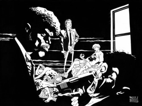 judgeanon:  Happy 20th Birthday, Pulp Fiction. Art by Eduardo Risso.