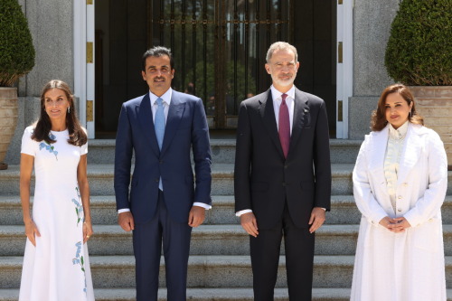 May 17, 2022: King Felipe and Queen Letizia offered a lunch to Sheikh Tamim bin Hamad Al Thani and S