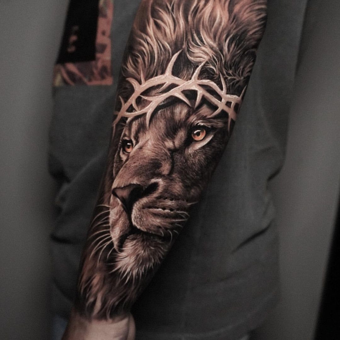 Lion  Crown of Thorns Tattoo Time Lapse  Nick Sundstrom  YouTube