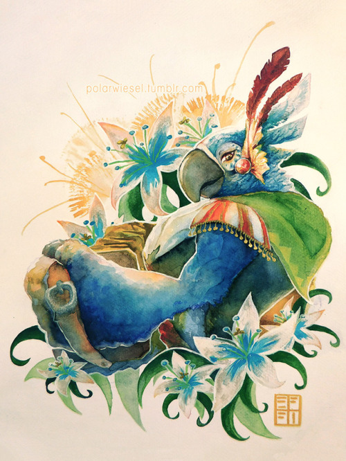 Kass watercolor artwork for @cloudcrochetJust got back into BotW, I really enjoy playing it!I&rsquo;