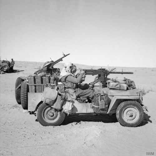 British SAS jeep in North Africa, World War II.