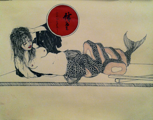 apomythopoihsh:edible-emotions: “Sushi” an addition to my sketchbook i finishe