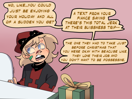 ask-thelittleheros:Wade: Happy Holidays! Watch your backs for attractive Christmas tree salesmen.