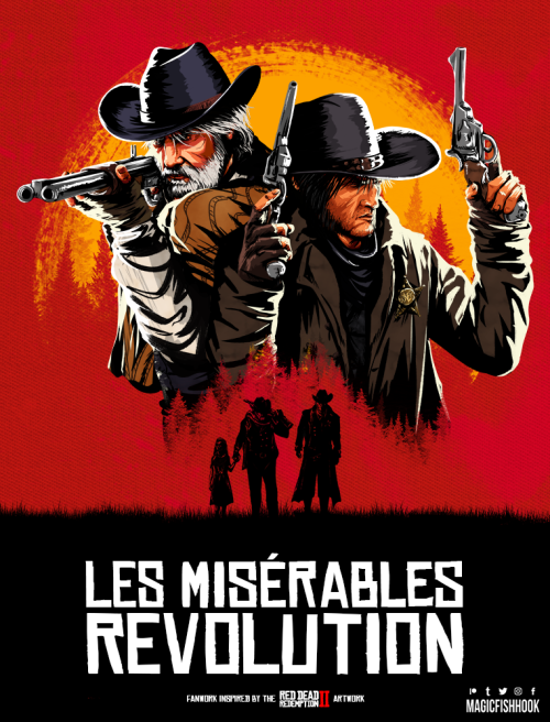 My gift to @tvheit for the Sewerexchange; A Red Dead Redemption 2 version of the characters of Les M