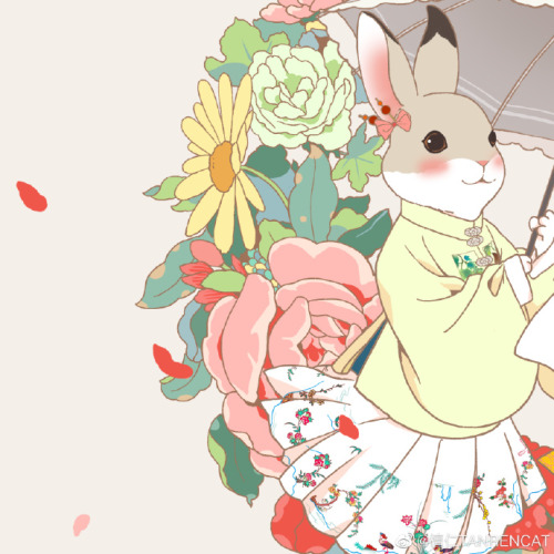 hanfugallery:bunnies wearing chinese hanfu in Ming Dynasty style by 檀仁TANRENCAT
