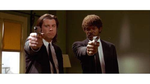 greystripesphoto:  Pulp Fiction // 1994Written and Directed by Quentin TarantinoStory by Quentin Tarantino and Roger AvaryStarring John Travolta, Samuel L. Jackson, Uma Thurman, Bruce Willis, Tim Roth, and Christopher WalkenPulp Fiction is one of Quentin