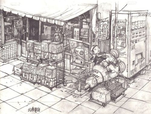 as-warm-as-choco - Tekkon Kinkreet (鉄コン筋クリート) Background Art by...