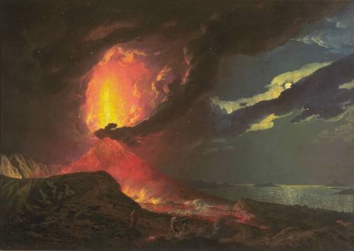 vardlokkurulv:Joseph Wright of Derby - Vesuvius in Eruption, with a View over the Islands in the Bay