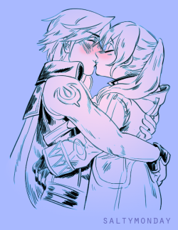 lucyisokay:  chrobin smoochin time! Thanks briderobin for commissioning me! :’) also her art is super cute too, so you should check it out!I’m open for commissions!