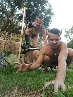 thebackyardboys:  It’s time to embrace your inner demons. Follow The Backyard Boys as we let our devilish sides take over. We have been very bad boys and we have a shit-ton of horny pix, (and maybe even some video clips), to prove it. Whip your dick
